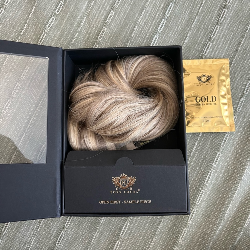Foxy Locks Clip In Human Hair Remy Extensions Cappuccino Blonde